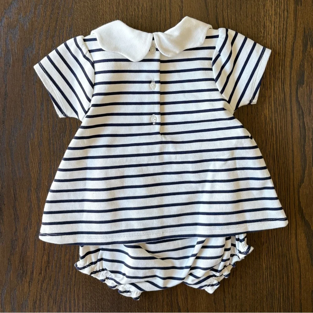 Janie and Jack Baby Scalloped Collar Ponte Matching Set - Picture 4 of 5